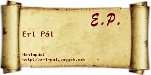 Erl Pál névjegykártya
